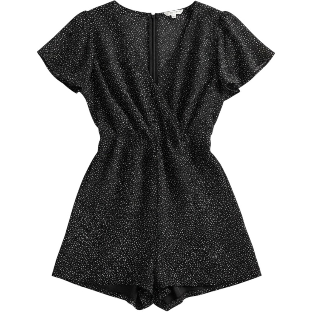 Altar'd‎ State Short Romper Black White Polka Dots Speckles S